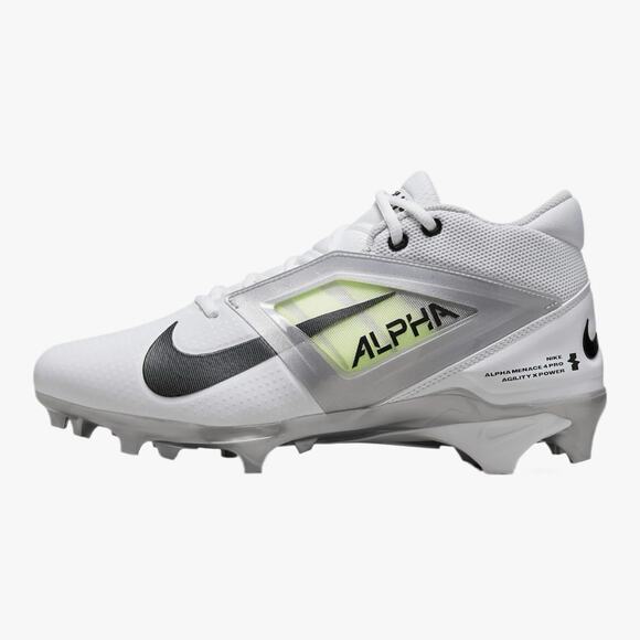 Nike Alpha Menace 4 Pro Men's Football Cleats White/Photon FD7037-100 Sz 9.5 - Picture 1 of 6